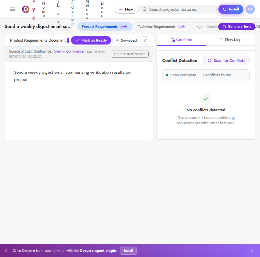 Linked document with the Confluence source-of-truth banner