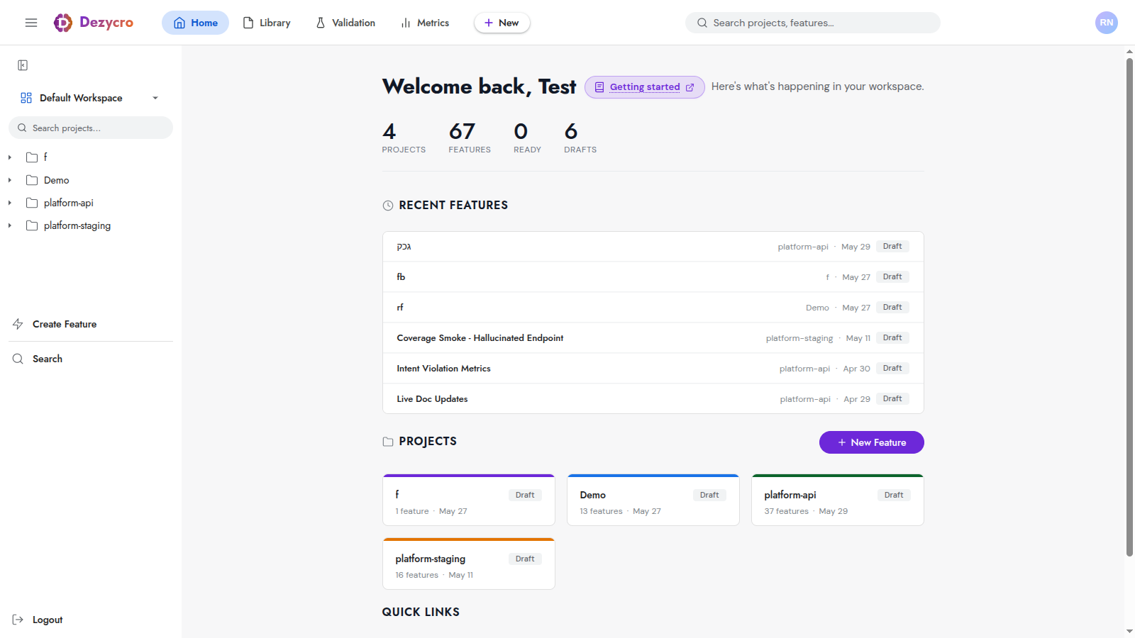 Sidebar workspace switcher and project tree